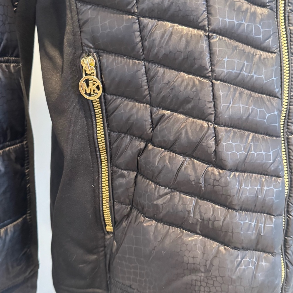 Michael Kors, black down puffer, parka fur lined hood coat jacket, XL - Picture 4 of 15